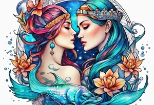 Aquarius and cancer tattoo idea