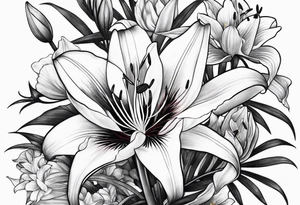 crane lillies tattoo idea