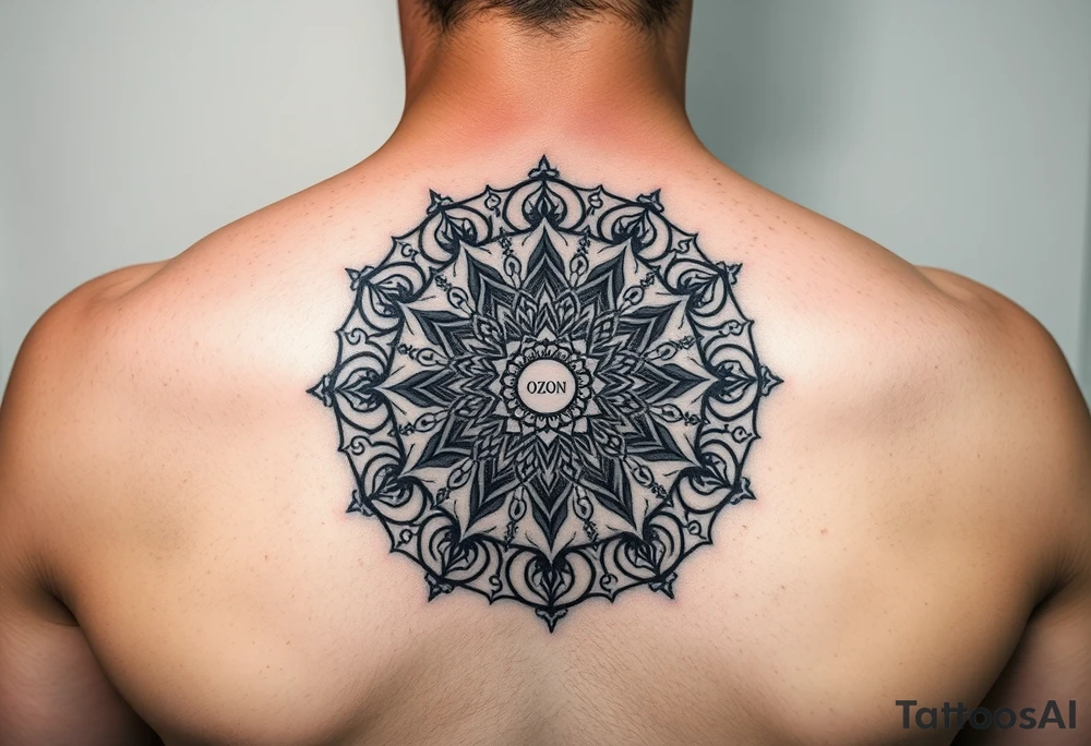 "Ozon logo morphing into a Tibetan mandala. Inside the mandala: hidden text 'Ты не клиент — ты продукт' in Old Church Slavonic font.  

Style: Gritty realism, like a badly done underground tattoo. Black ink, no shading." tattoo idea