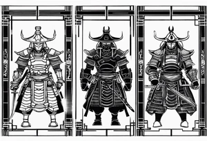 robot samurai vs human samurai tattoo idea