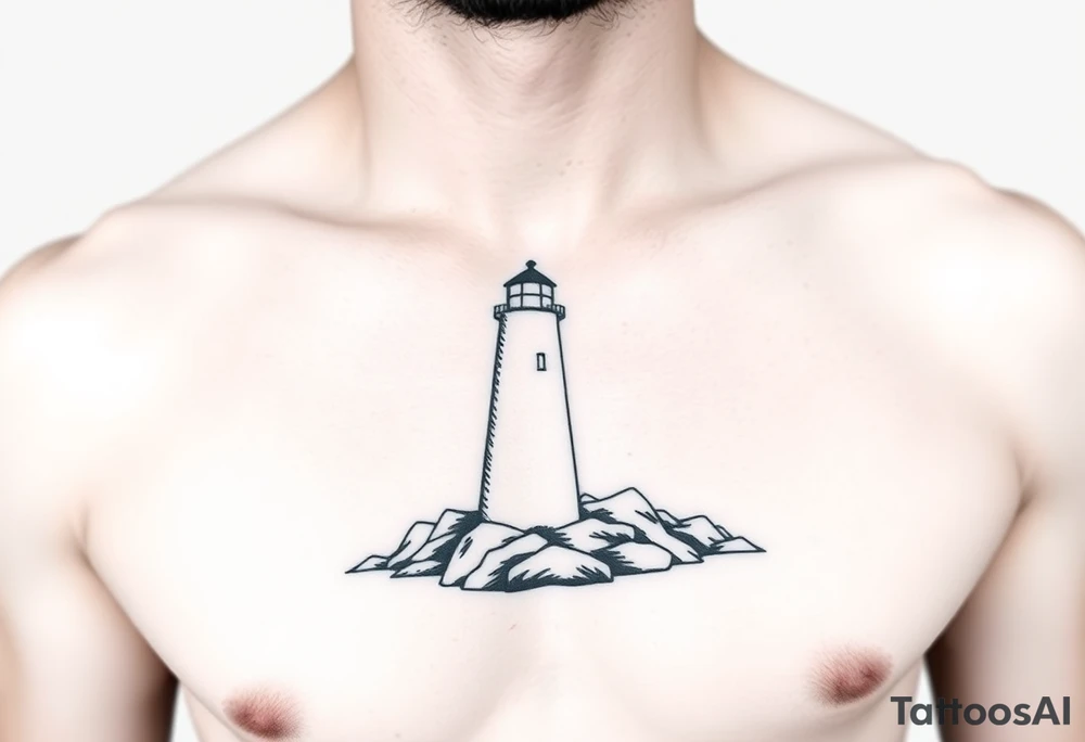 Simple lighthouse with pops tattoo idea