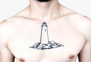 Simple lighthouse with pops tattoo idea