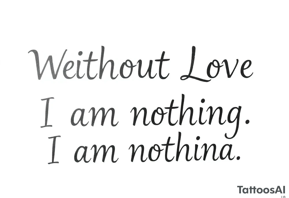 Without Love, I am nothing. tattoo idea