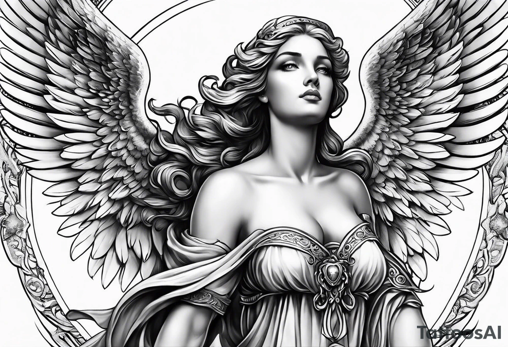 Sexy guardian angel tattoo idea