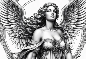 Sexy guardian angel tattoo idea