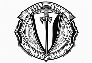 Valhalla shield sword axe tattoo idea