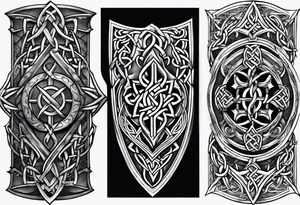 bracers armor written words celtic thorns tattoo idea
