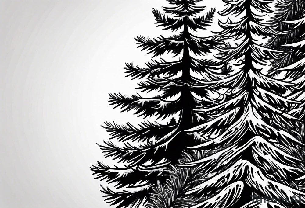 spruce tree tattoo idea