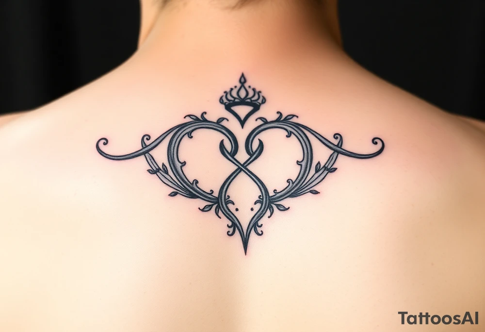 American traditional infinite love with color tattoo idea
