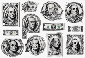 dollar bills tattoo idea