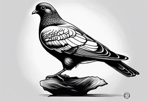 discipline, pain and catholic religion. pigeon. tattoo idea