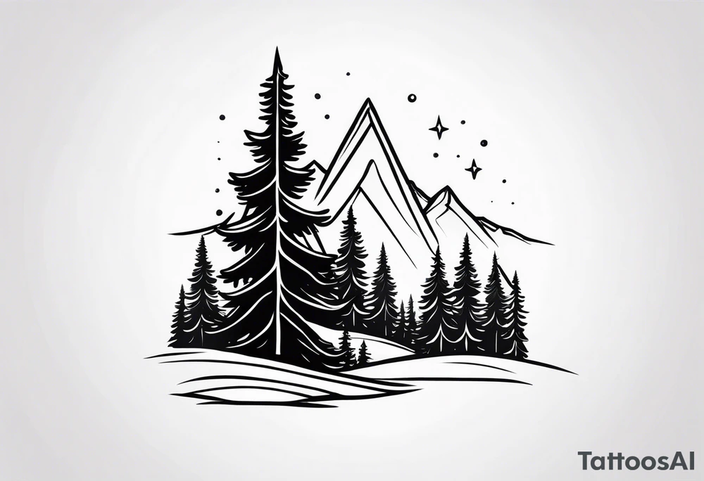 spruce tree tattoo idea