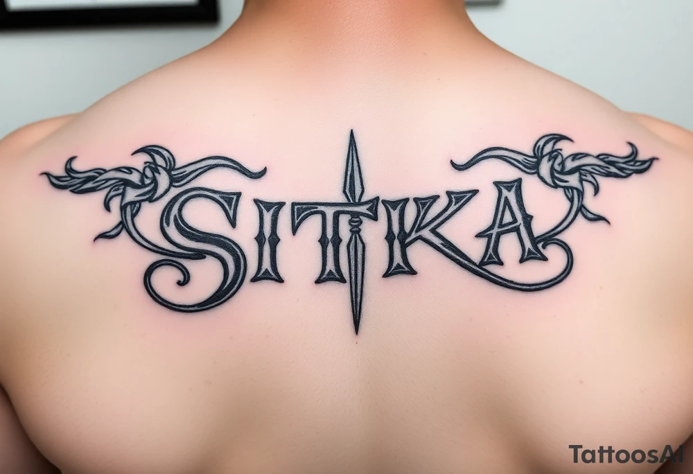 SITKA written with Irish weave tattoo idea