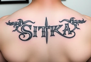 SITKA written with Irish weave tattoo idea
