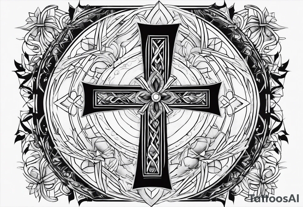 Cross and purpose tattoo idea