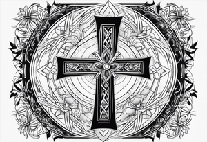 Cross and purpose tattoo idea