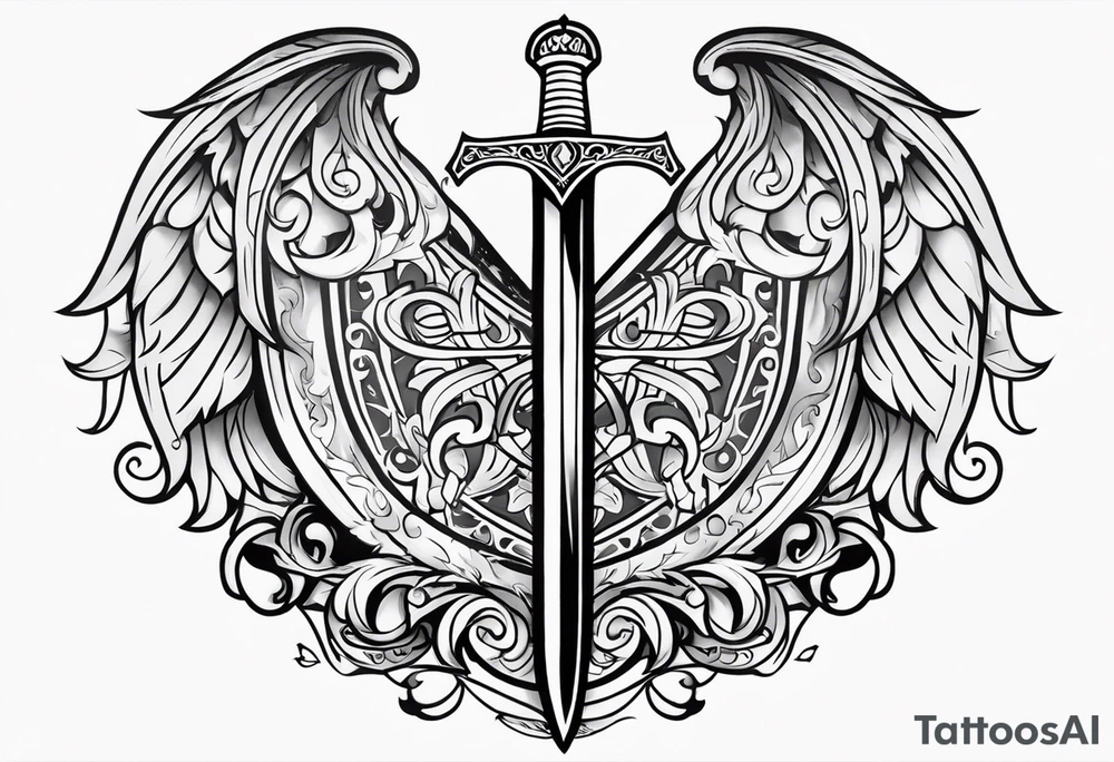 Valhalla sword shield tattoo idea