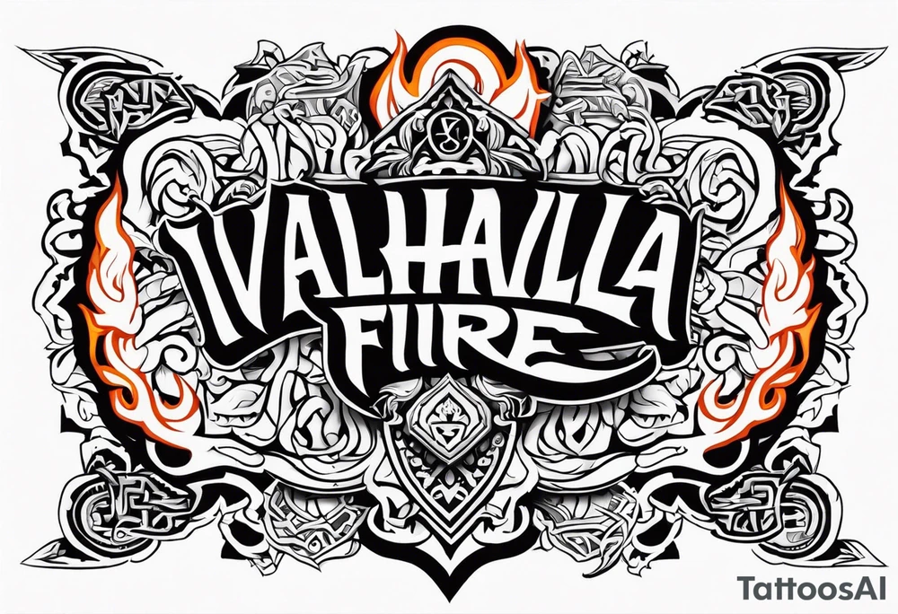 Valhalla on  fire tattoo idea