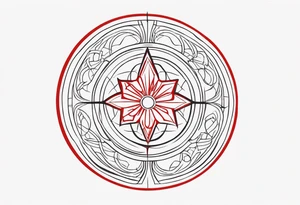 circular red mark, brand, sigil, shade of a spirit tattoo idea