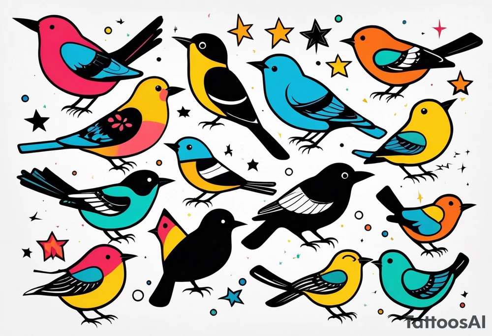 Simple birds tattoo idea