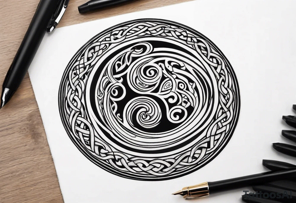 Celtic style bass clef tattoo idea