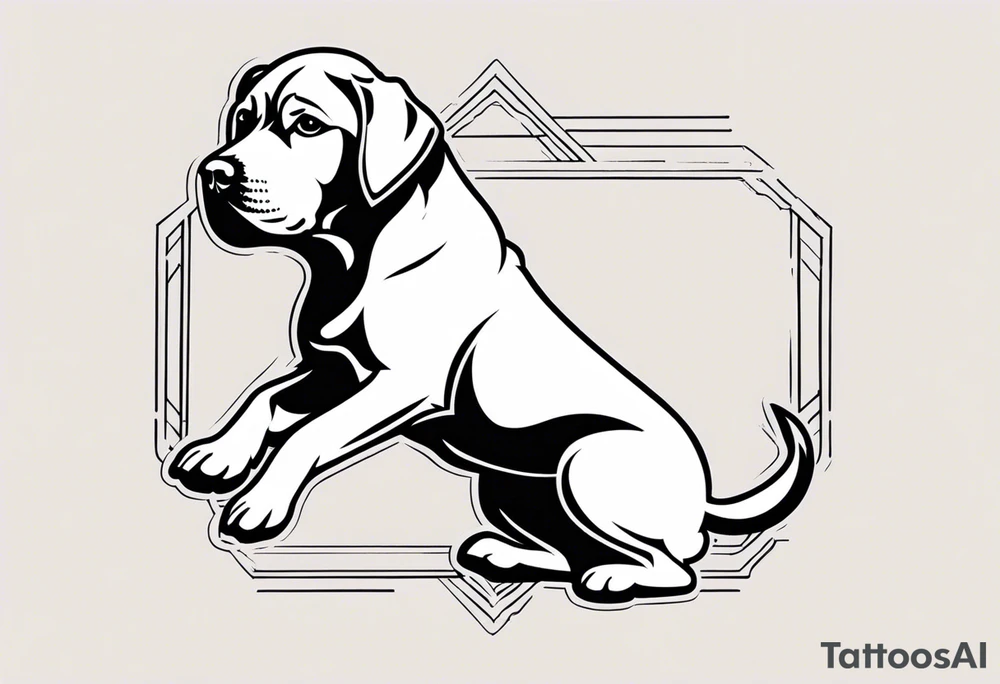 Dog boxing coach tattoo idea