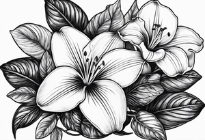 Platycodon grandiflorus with leafs and stalk tattoo idea