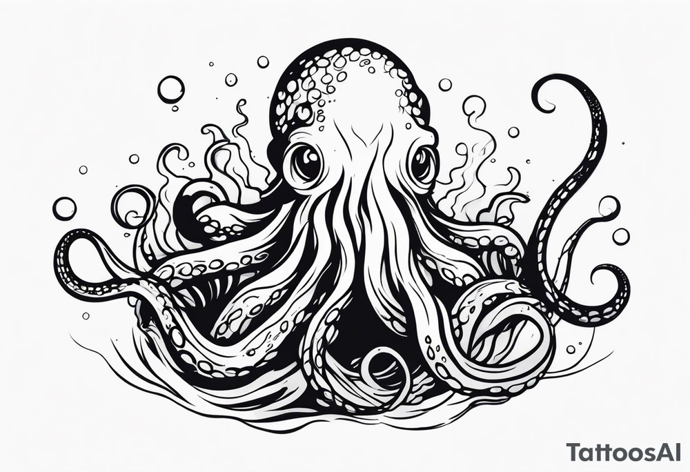 Kraken tentacles coming out of water tattoo idea