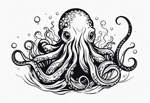 Kraken tentacles coming out of water tattoo idea