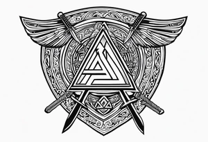 Valhalla shield sword valknut tattoo idea
