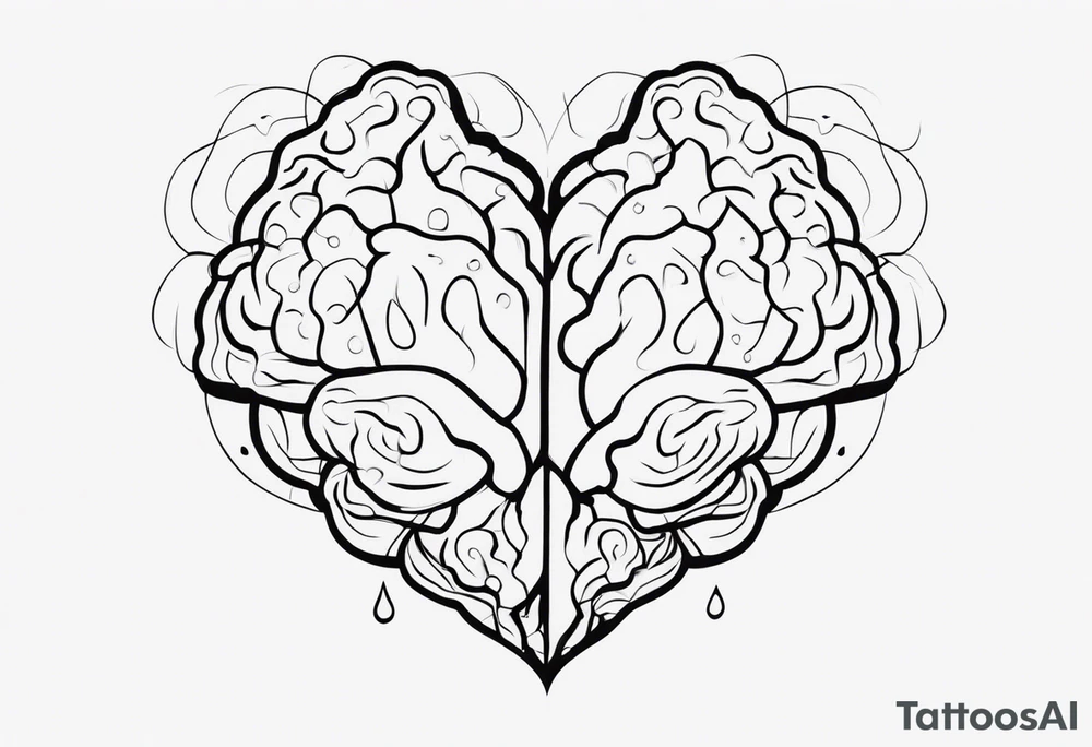 Brain, heart, love, abstract, symbolism, perseverance, heart break makes you strong, worth it, pain makes you stronger tattoo idea