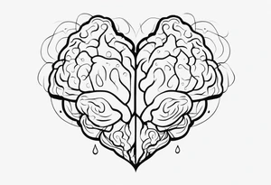 Brain, heart, love, abstract, symbolism, perseverance, heart break makes you strong, worth it, pain makes you stronger tattoo idea