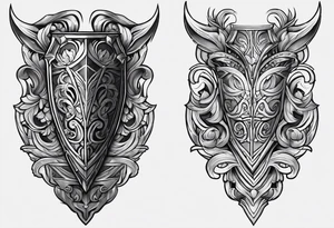 leg armor tattoo idea