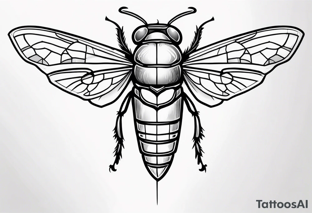 Neo traditional Cicada tattoo idea