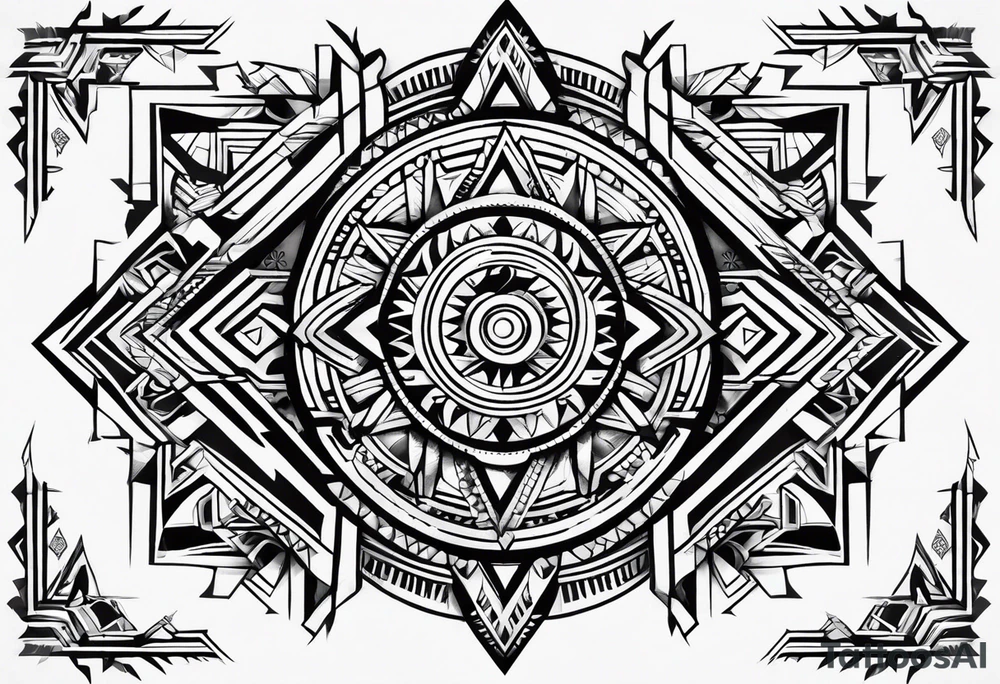Simple Aztec tribal tattoo idea