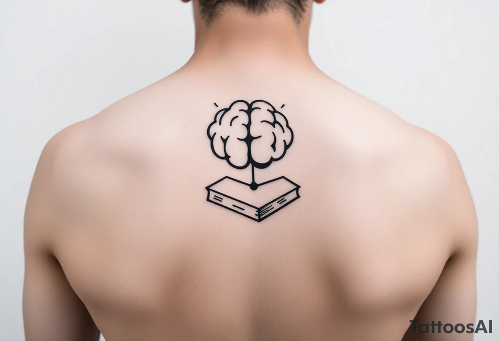 combine a mind and books tattoo idea