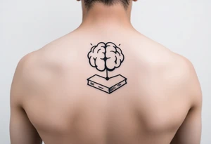 combine a mind and books tattoo idea