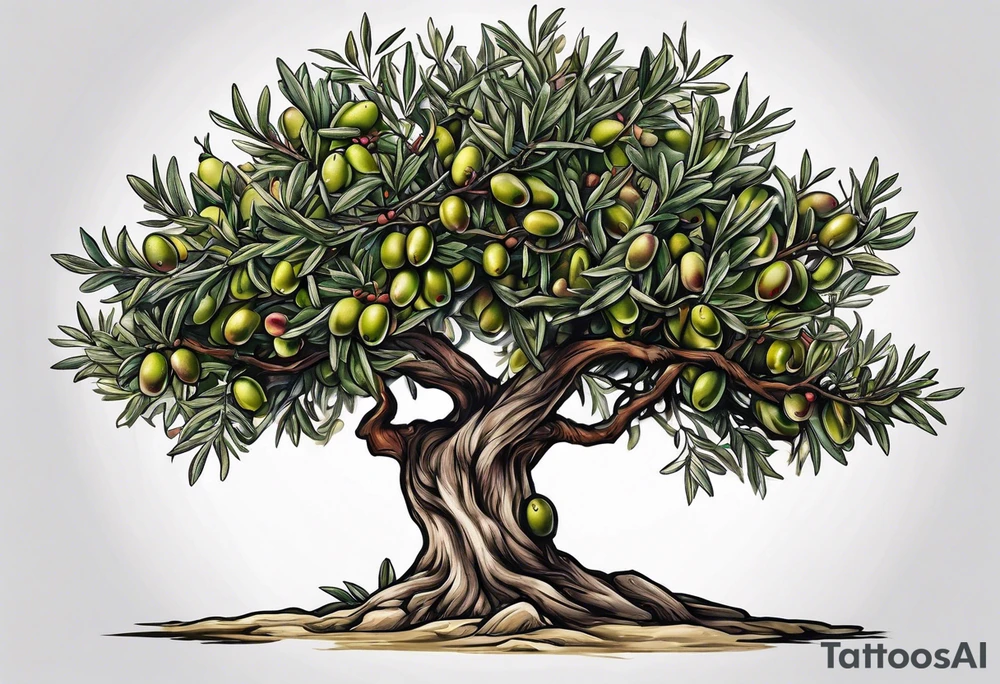 olive tree tattoo idea