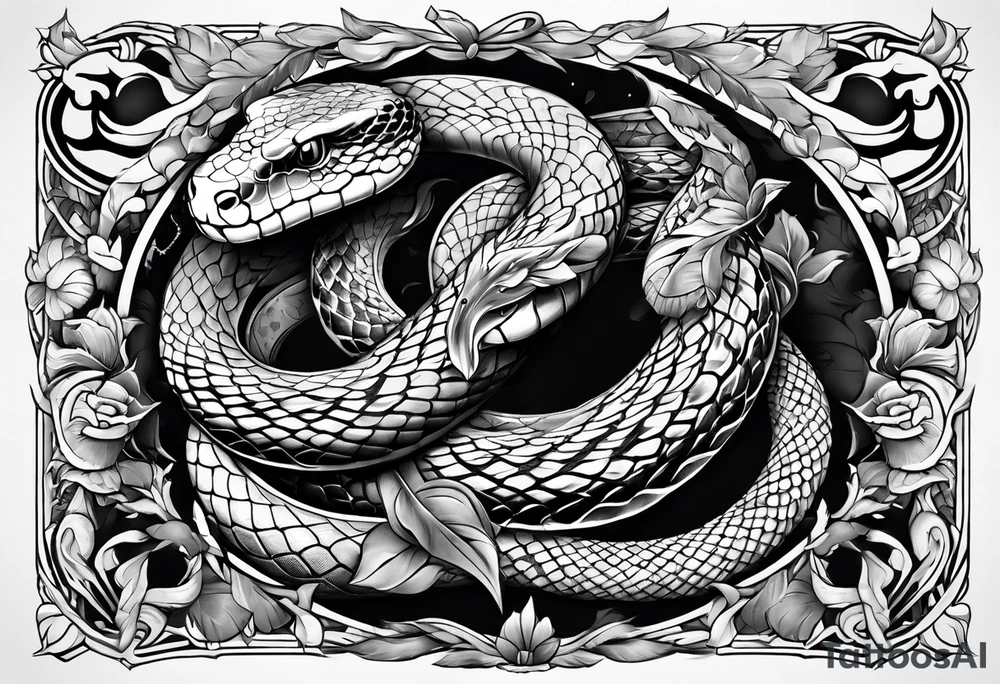 snake with dagger tattoo idea