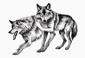 two wolves dancing the tango. extremely simplified tattoo idea