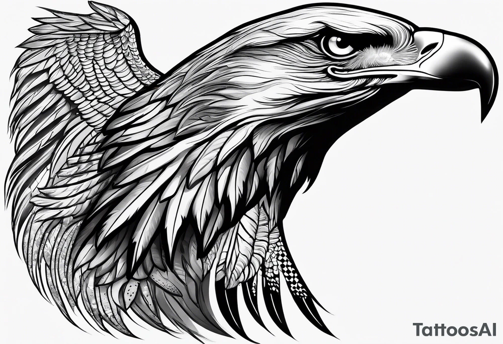 supper  flying eagle tattoo idea