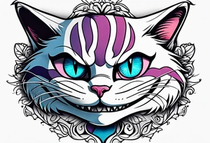 small Cheshire Cat full body tattoo idea
