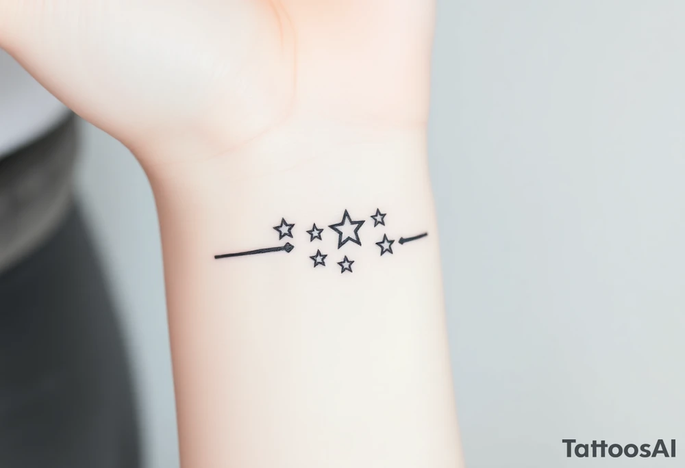 Aquarius elegant stars tattoo idea