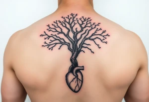 Thick DNA TREE with roots for family tree
Add anatomical heart in bottom tattoo idea