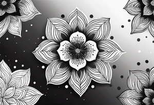 Generate a floral mandala tattoo with minimalist petals and gentle symmetry, focusing on balance and serenity tattoo idea