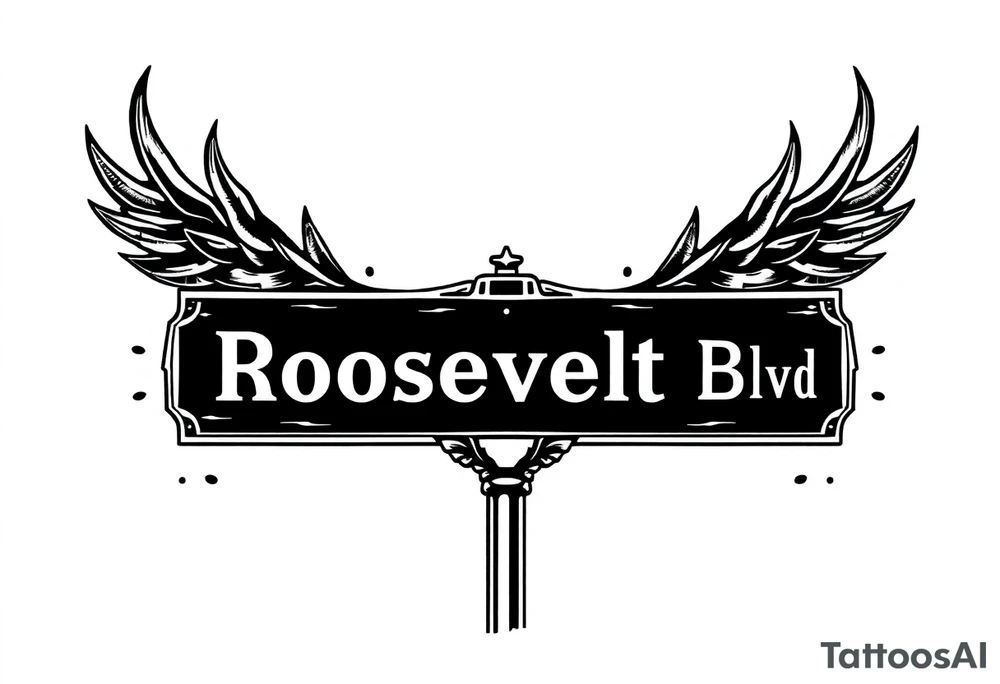 A street sign with the name “Roosevelt Blvd” on it tattoo idea