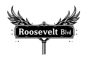 A street sign with the name “Roosevelt Blvd” on it tattoo idea