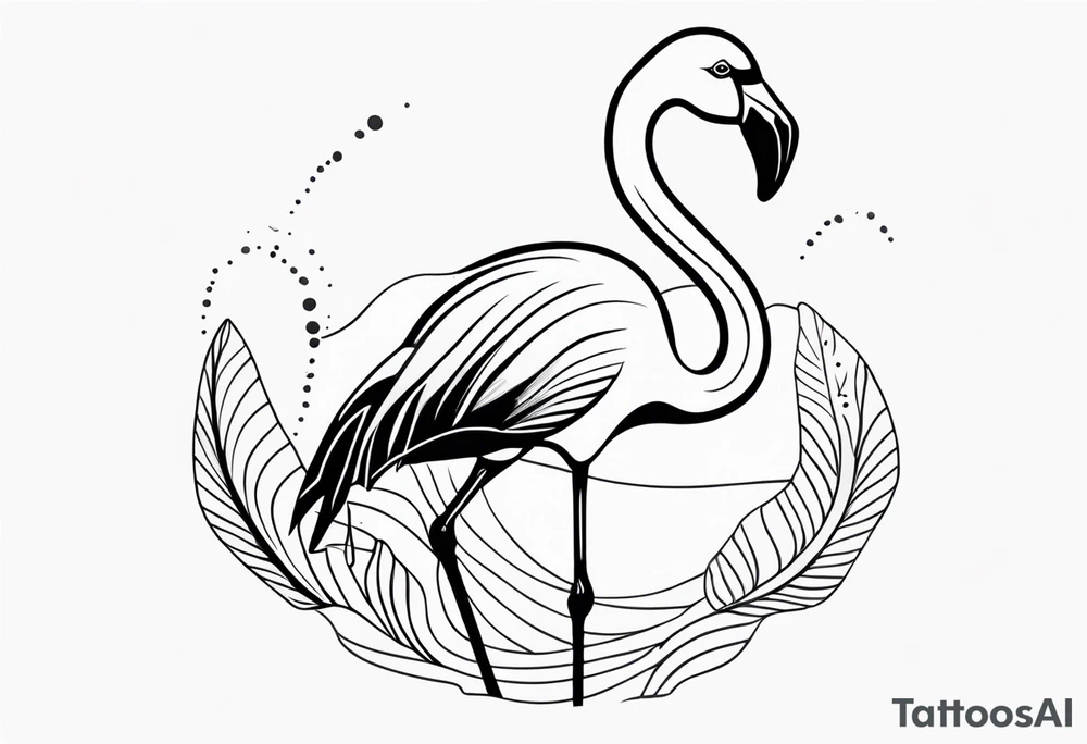 cute flamingo tattoo idea