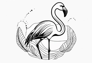 cute flamingo tattoo idea