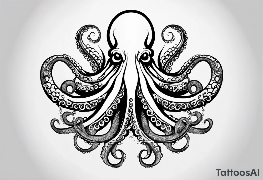 Octopus peaceful waves tattoo idea